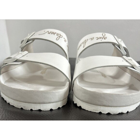 Birkenstock Arizona Lingua Franca Give A Damn White  Regular Sz EU 46/US 13-13.5 main image 7
